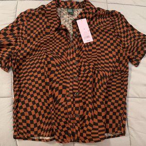 Checkered Short Sleeve Button Up
